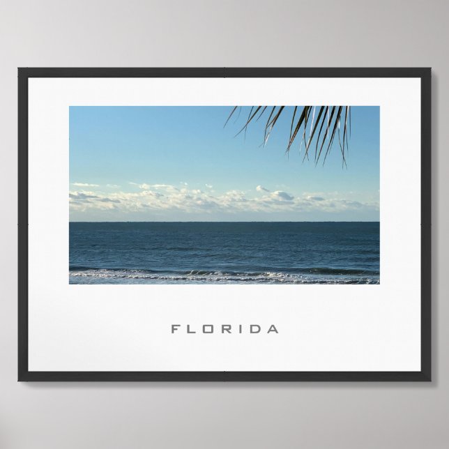 Florida Beach Travel Poster (Framed Front)