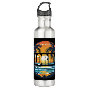 Florida Beach Waves Stainless Steel Water Bottle