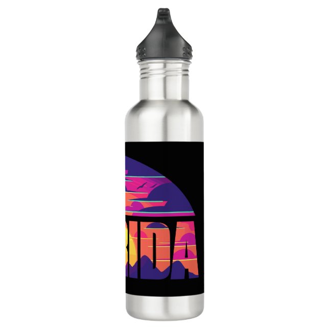 Florida Beach Waves Stainless Steel Water Bottle (Right)