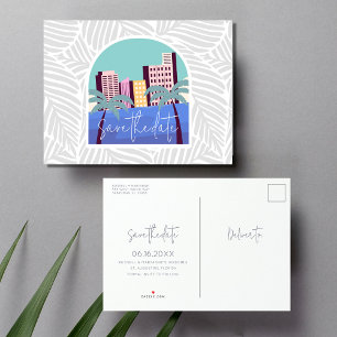 Florida Beach Wedding Budget Save the Date Announcement Postcard