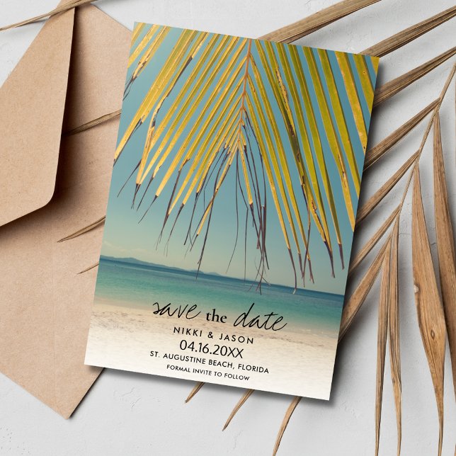 Florida Beach Wedding Photo Save the Date (Florida Beach Wedding Photo Save the Date)