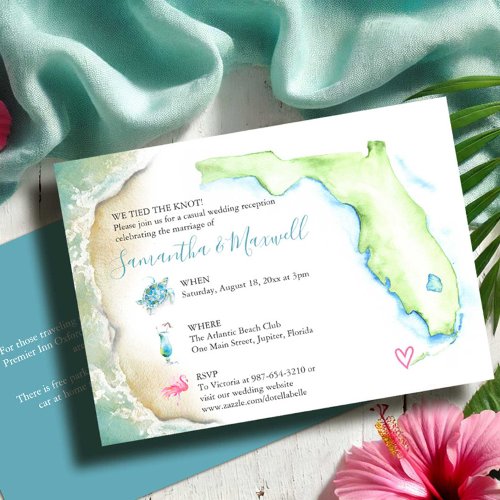 Florida Beach Wedding Reception Illustrated