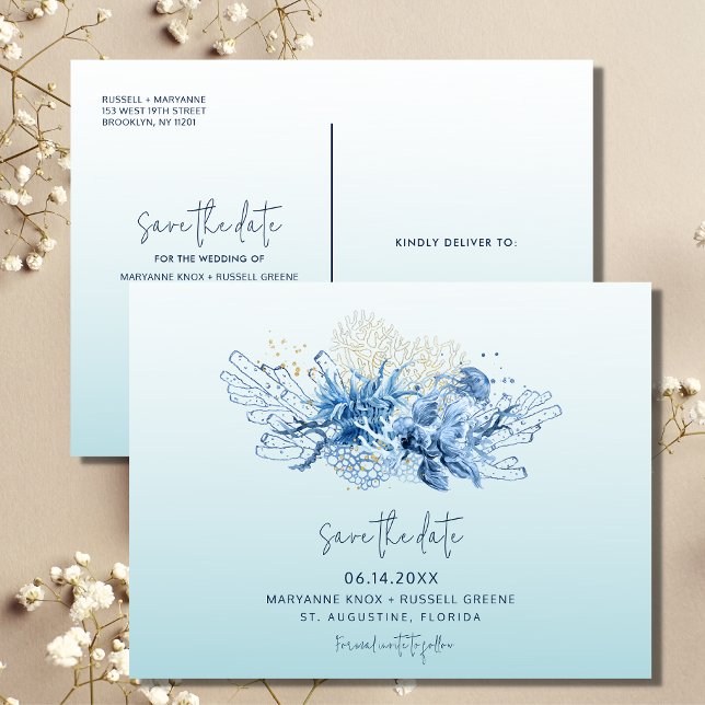 Florida Beach Wedding Save the Date Announcement Postcard (Creator Uploaded)
