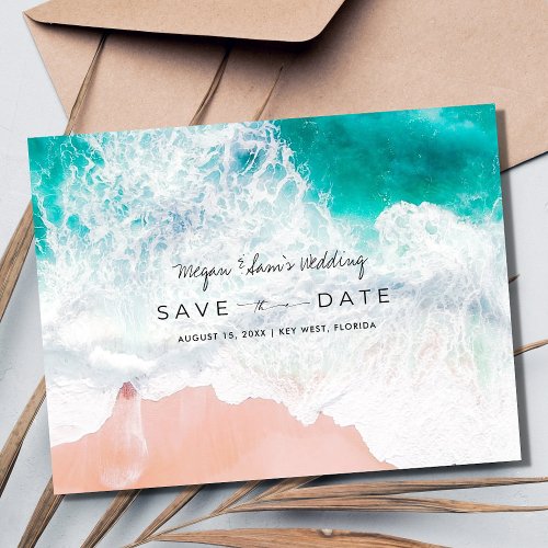 Florida Beach Wedding Save the Date Announcement Postcard