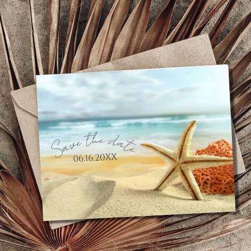 Florida Beach Wedding Save the Date Announcement Postcard