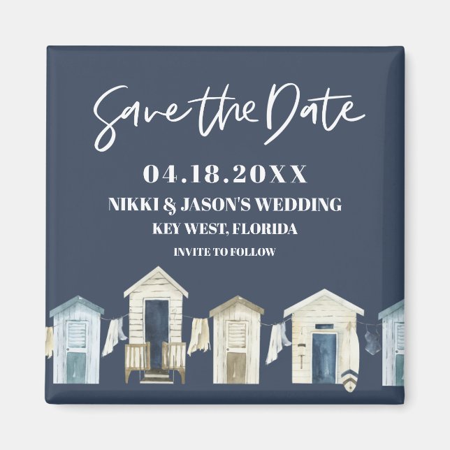 Florida Beach Wedding Save the Date Magnets (Front)