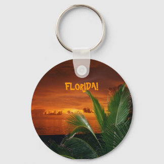 FLORIDA! beautiful Florida sunset, palm tree Keychain