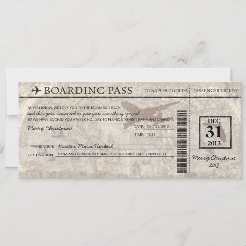 Florida Boarding Pass Invitation