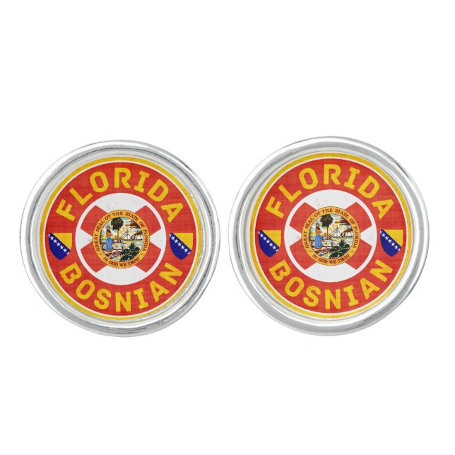 Florida Bosnian American Cufflinks (Front)