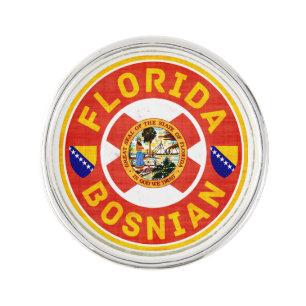 Florida Bosnian American Lapel Button Pin