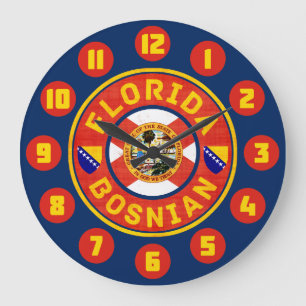 Florida Bosnian American Large Clock