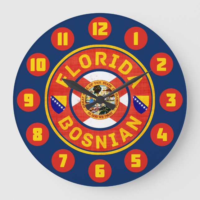 Florida Bosnian American  Large Clock (Front)