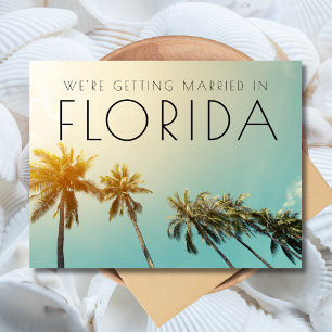 Florida Budget Beach Wedding Save the Date Announcement Postcard