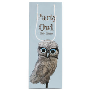 Florida Burrowing Owl Painting Wine Gift Bag