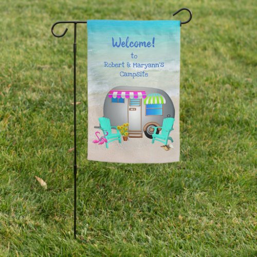 Florida Campsite Welcome Personalized Yard Flag