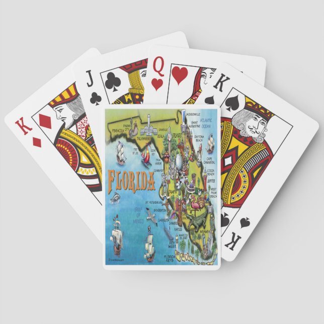 Florida Cartoon Map Poker Cards (Back)