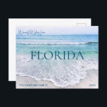 FLORIDA CHRISTMAS CARD | BEACH THEMED POSTCARD<br><div class="desc">Warm Wishes sent from Florida (or your favorite beachy place)! Postcards are a great and inexpensive way to stay in touch during the holidays! This Florida Gulf Coast ocean waves beach Christmas card card in shades of teal, aqua, and navy and ocean blue is whimsical and perfect for a tropical...</div>