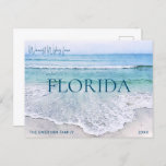 FLORIDA CHRISTMAS CARD | BEACH THEMED POSTCARD<br><div class="desc">Warm Wishes sent from Florida (or your favorite beachy place)! Postcards are a great and inexpensive way to stay in touch during the holidays! This Florida Gulf Coast ocean waves beach Christmas card card in shades of teal, aqua, and navy and ocean blue is whimsical and perfect for a tropical...</div>