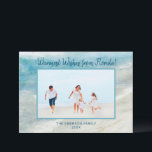 FLORIDA CHRISTMAS CARD | HOLIDAY BEACH PHOTO CARD<br><div class="desc">Warm Wishes sent from Florida (or your favorite beachy place)! Greetings for the holidays from ocean lovers everywhere! This Florida Gulf Coast ocean waves beach Christmas card card in shades of teal, aqua, and navy and ocean blue is whimsical and perfect for a tropical Christmas or sharing vacation memories. Add...</div>