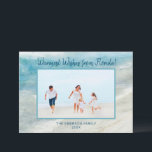 FLORIDA CHRISTMAS CARD | HOLIDAY BEACH PHOTO CARD<br><div class="desc">Warm Wishes sent from Florida (or your favorite beachy place)! Greetings for the holidays from ocean lovers everywhere! This Florida Gulf Coast ocean waves beach Christmas card card in shades of teal, aqua, and navy and ocean blue is whimsical and perfect for a tropical Christmas or sharing vacation memories. Add...</div>