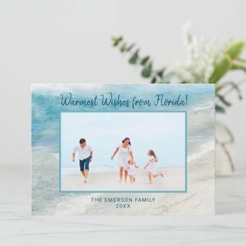 FLORIDA CHRISTMAS CARD  HOLIDAY BEACH PHOTO CARD