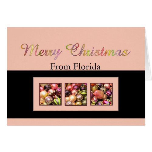 Florida Christmas Card with ornaments