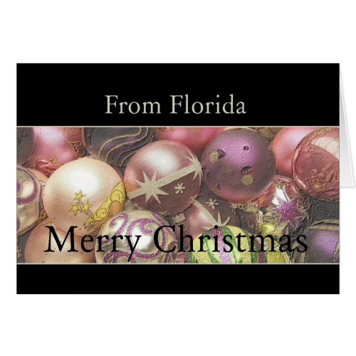 Florida Christmas Card with ornaments