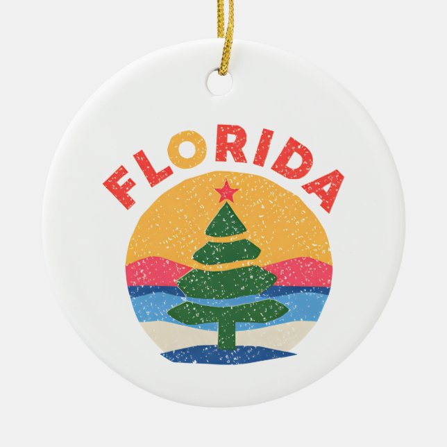 Florida christmas ceramic ornament (Front)