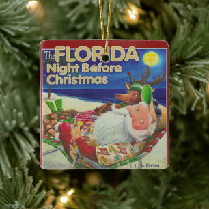 Florida Christmas Ceramic Ornament