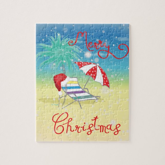 Florida-Christmas Holiday-Whimsical Jigsaw Puzzle (Vertical)