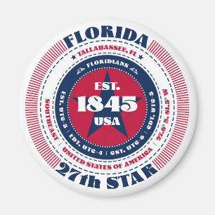 Florida Circle Typography Souvenir Magnet