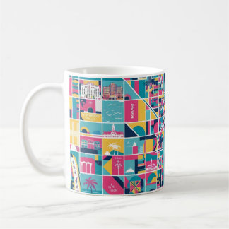 Florida city multi colors in cartoon style coffee mug
