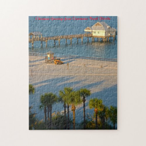 Florida Clear Water BeachChristmas Greetings Jigsaw Puzzle