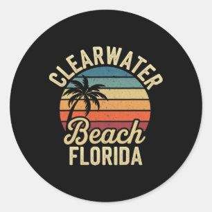 Florida Clear Water Beach Vacation Souvenirs Famil Classic Round Sticker