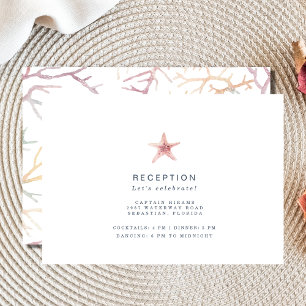 Florida Coastal Beach Watercolor Reception Wedding Enclosure Card