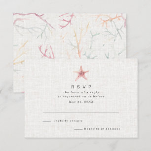 Florida Coastal Beach Watercolor Wedding RSVP Card