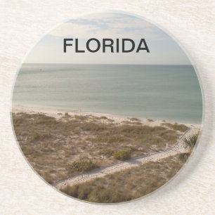 Florida Coastal Path to the Shore Sandstone Coaster
