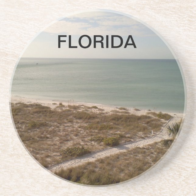 Florida Coastal Path to the Shore Sandstone Coaster (Front)