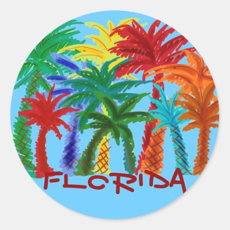 Florida Colorful Palm Tree Stickers
