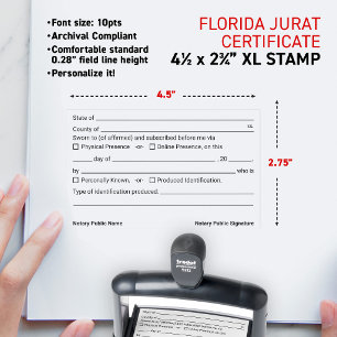 Florida-compliant FL Notary Jurat Certificate Self-inking Stamp