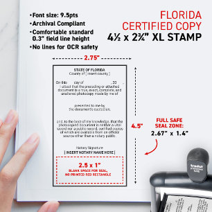 FLORIDA Compliant Notary Attested Certfied Copy Self-inking Stamp