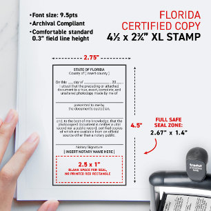 FLORIDA Compliant Notary Attested Certified Copy Self-inking Stamp
