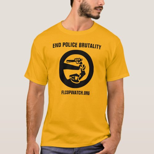 Florida CopWatch End Police Brutality Gold Shirt