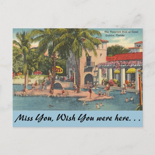 Florida Coral Gables Venetian Pool Postcard