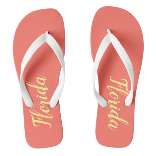 Florida Coral Yellow Flip Flops