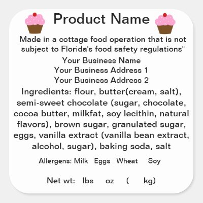 Georgia Cottage Food Law Product Labels Zazzle Com