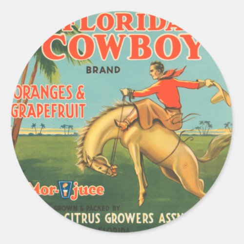 Florida Cowboy Classic Round Sticker