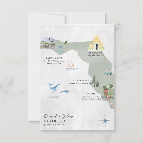 Florida  Destination Wedding Itinerary Map