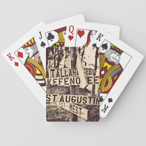 Florida Directional Sign Post Playing Cards