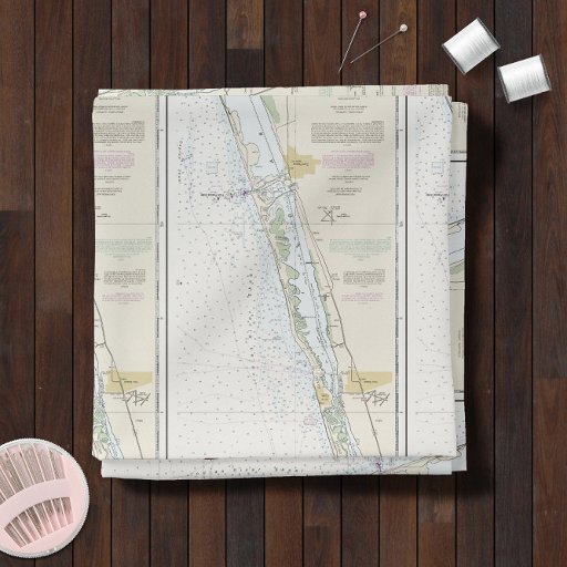 Florida East Coat Authentic Nautical Chart  Fabric